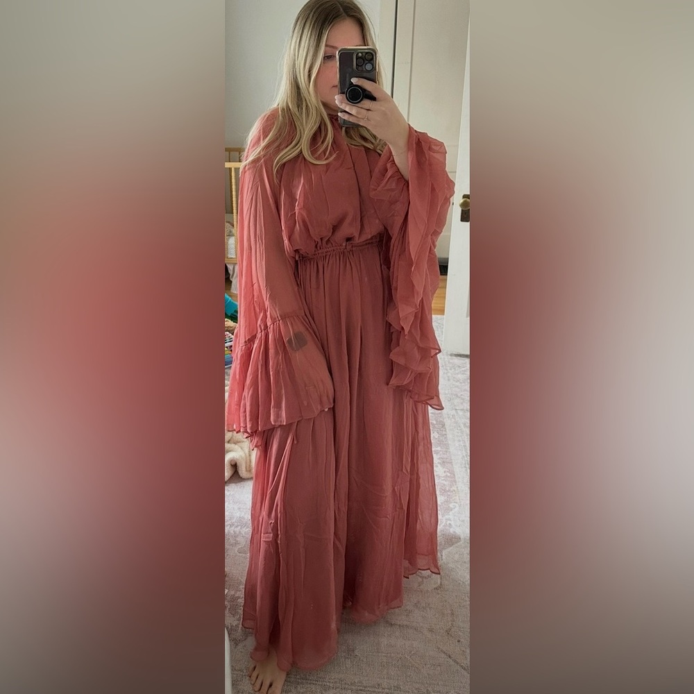 ASOS Dusty Rose Ruffled Maxi Dress - Picture 4 of 4
